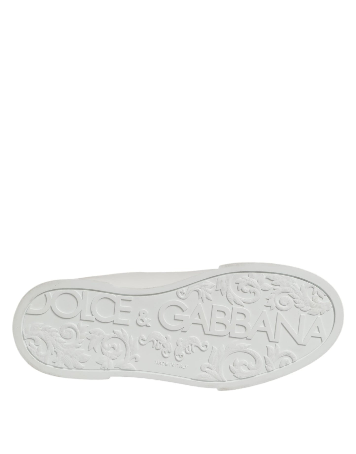 Dolce &amp; Gabbana – Weiße, niedrige Sneakers aus Leder mit Schnürung