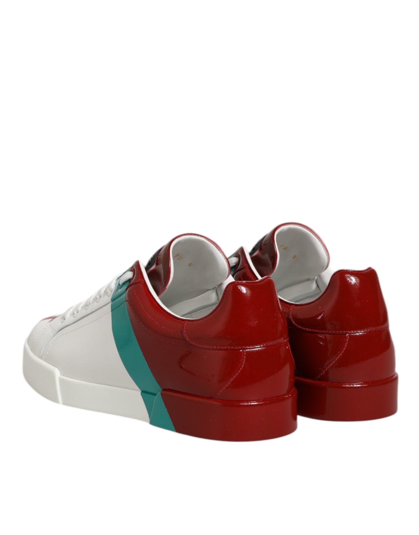 Dolce &amp; Gabbana Mehrfarbige Leder-Logo-Sneakers mit niedrigem Schaft