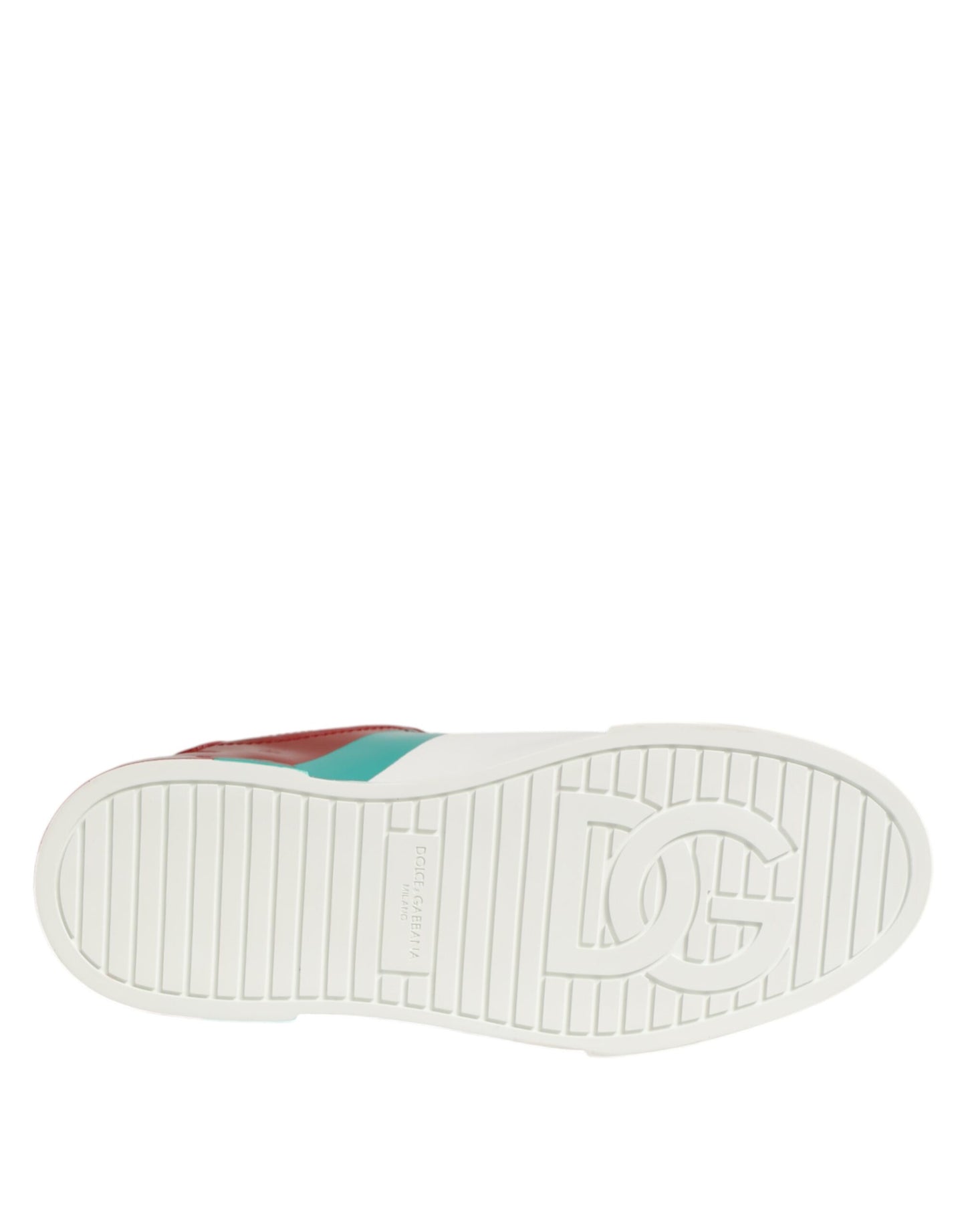 Dolce &amp; Gabbana Mehrfarbige Leder-Logo-Sneakers mit niedrigem Schaft