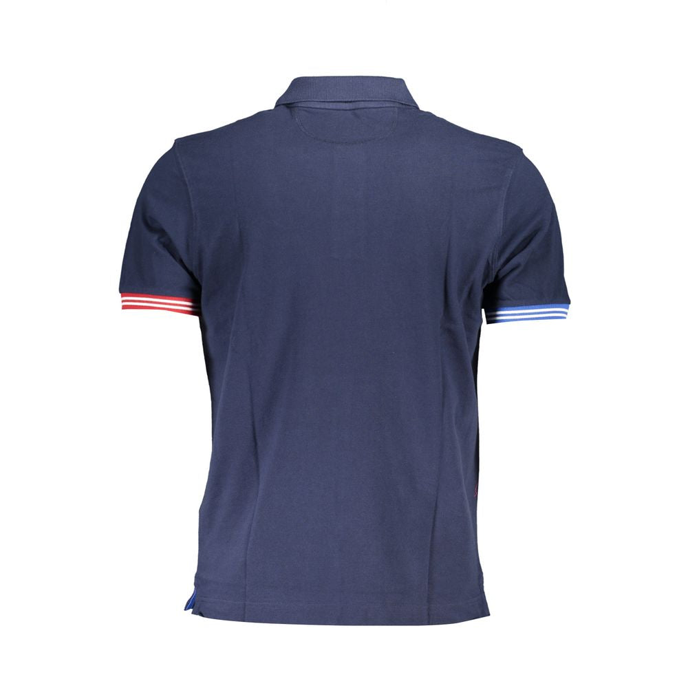 La Martina Blaues Baumwoll-Poloshirt