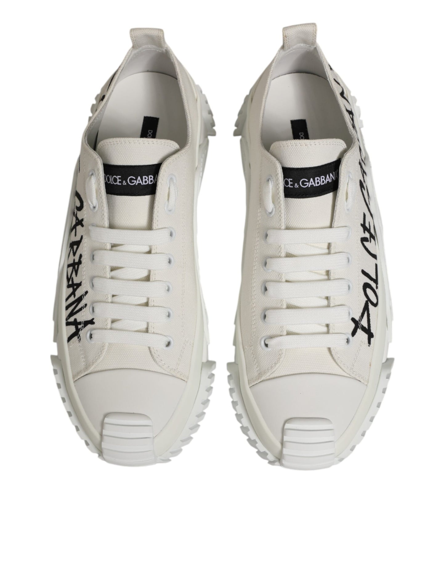Dolce &amp; Gabbana – Weiße NS1-Sneaker aus Baumwolle mit niedrigem Schaft