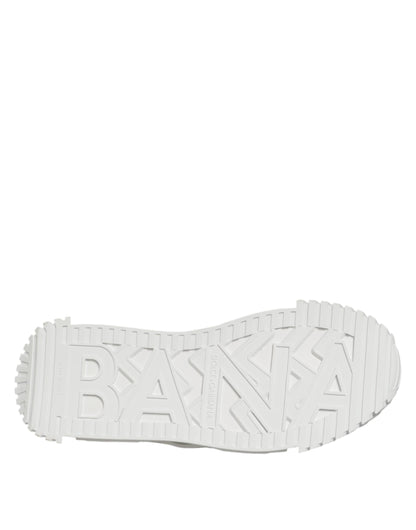 Dolce &amp; Gabbana – Weiße NS1-Sneaker aus Baumwolle mit niedrigem Schaft