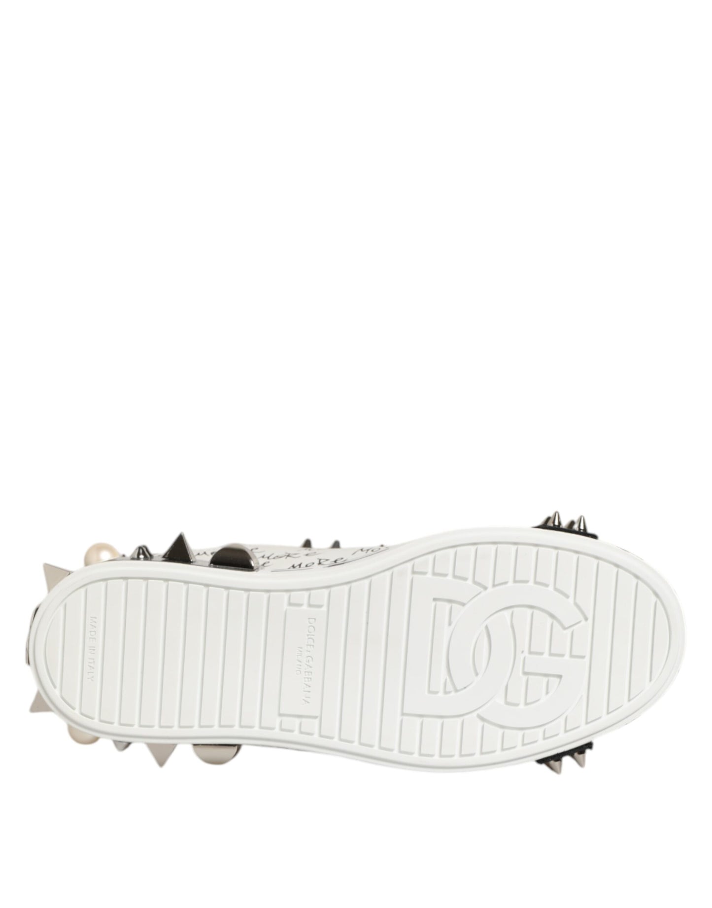 Dolce &amp; Gabbana Schwarz Weiß Nieten Low Top Sneakers Schuhe