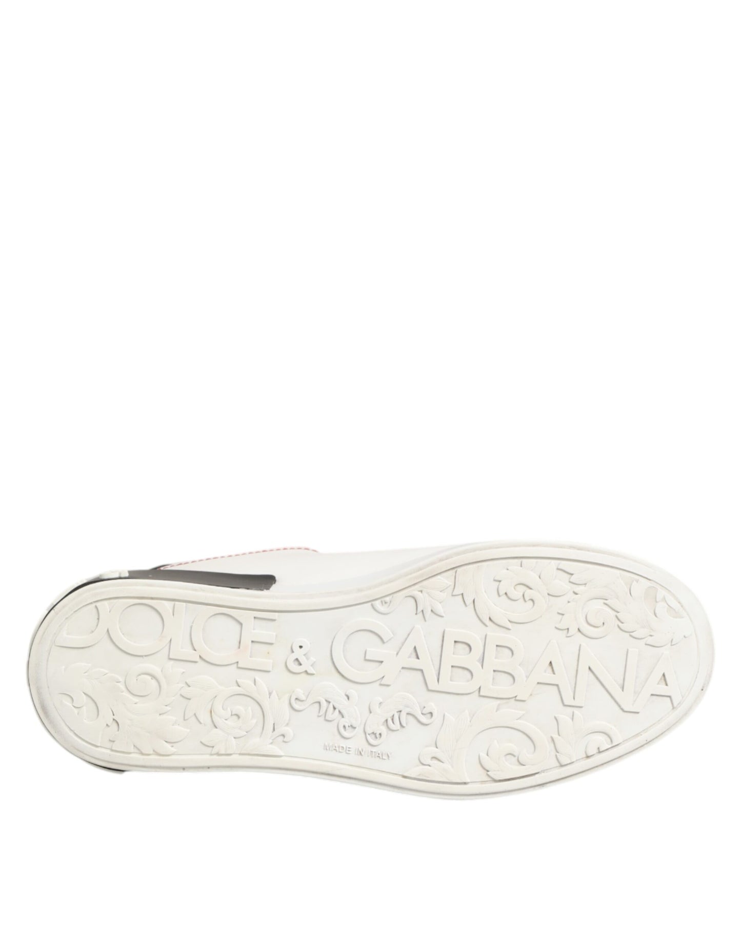Dolce &amp; Gabbana Weiß Schwarz Leder Low Top Sneaker Schuhe