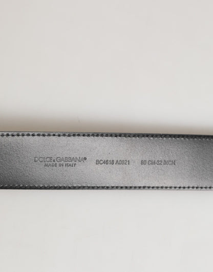 Dolce &amp; Gabbana – Klassischer Gürtel aus schwarzem Leder mit Metall-Logoschnalle