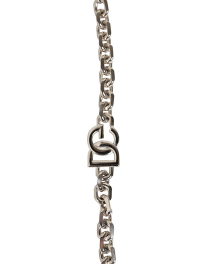 Dolce &amp; Gabbana Schwarzes Leder Perlenkette Tasche Zubehör Schultergurt