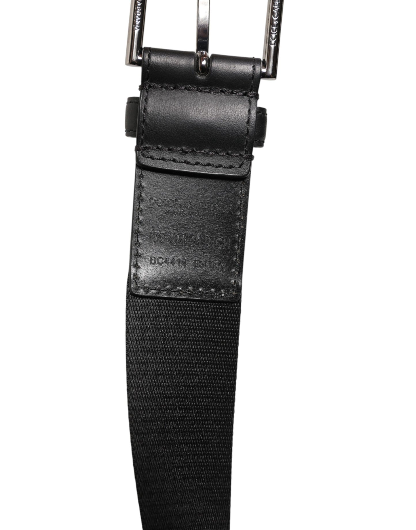 Dolce &amp; Gabbana Grün-Schwarzer klassischer Gürtel mit Metall-Logoschnalle