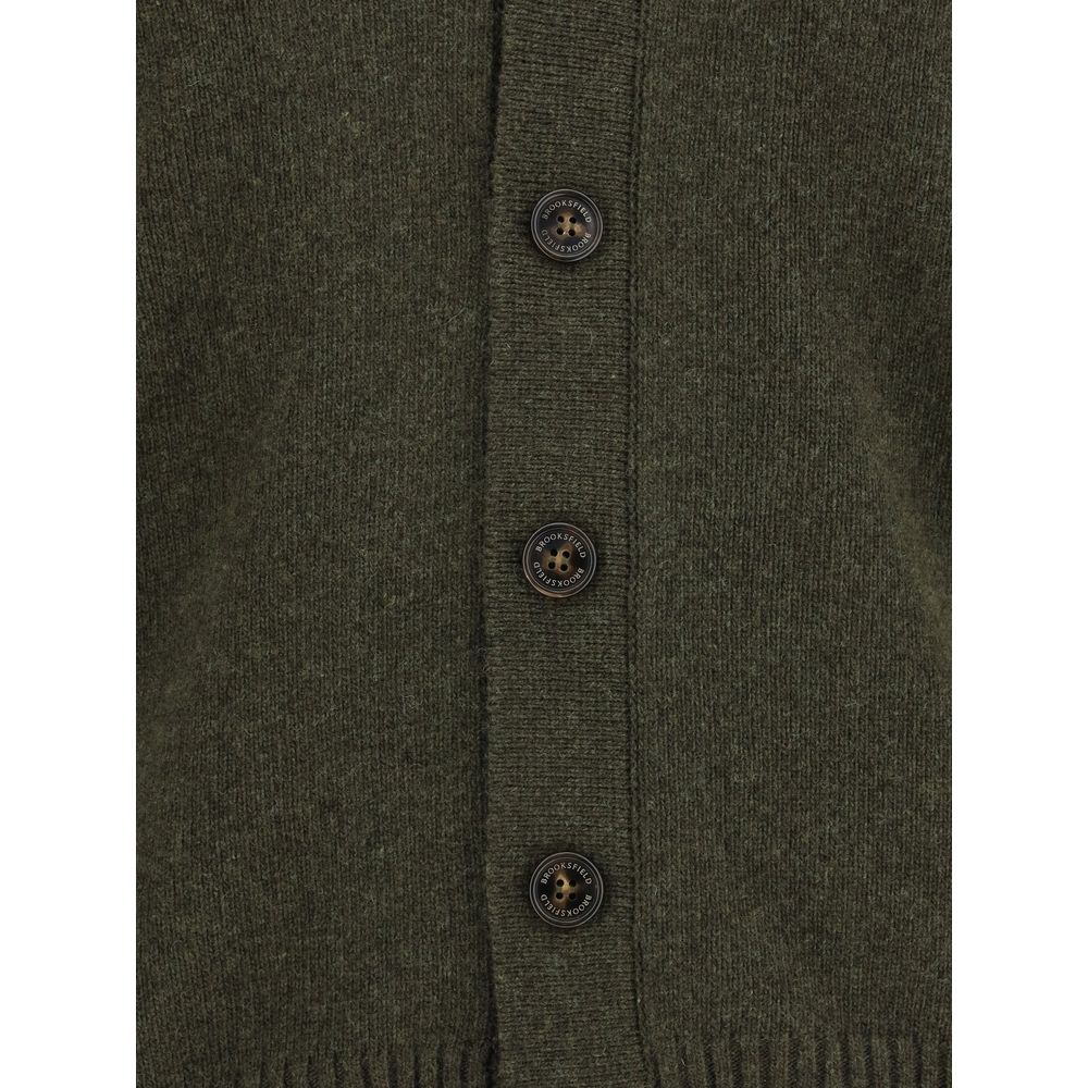Brooksfield Green Fleece Wool Cardigan