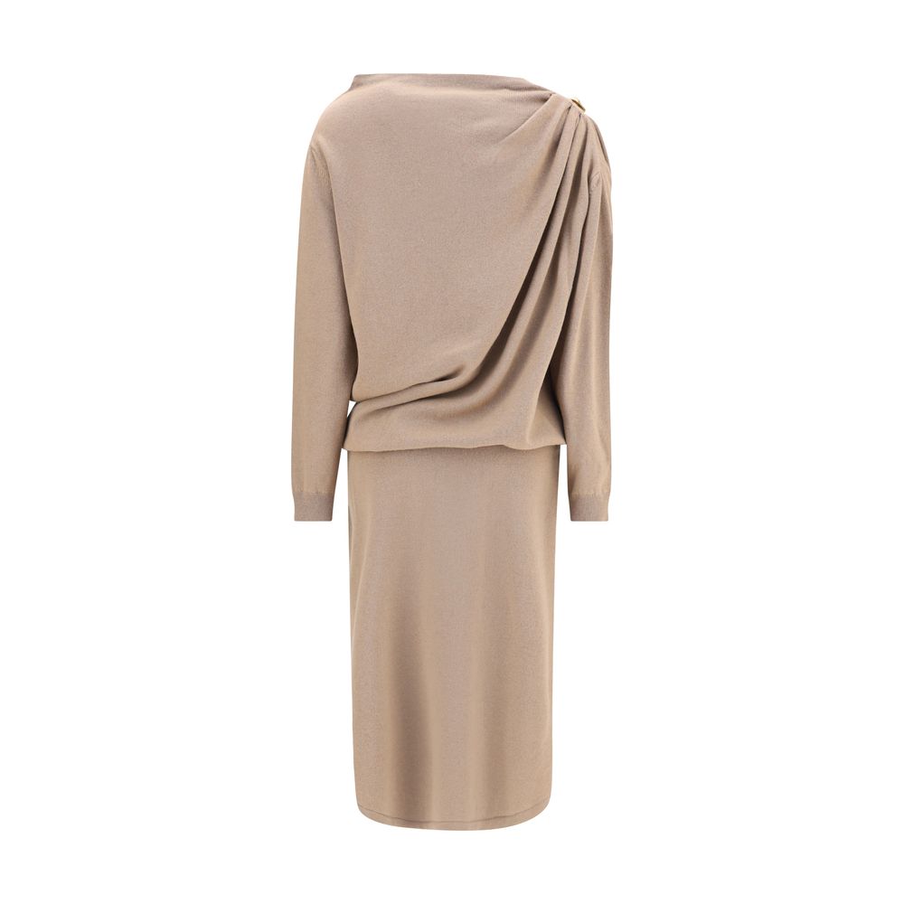 Fabiana Filippi Beige Fleece Wool Casual Dress