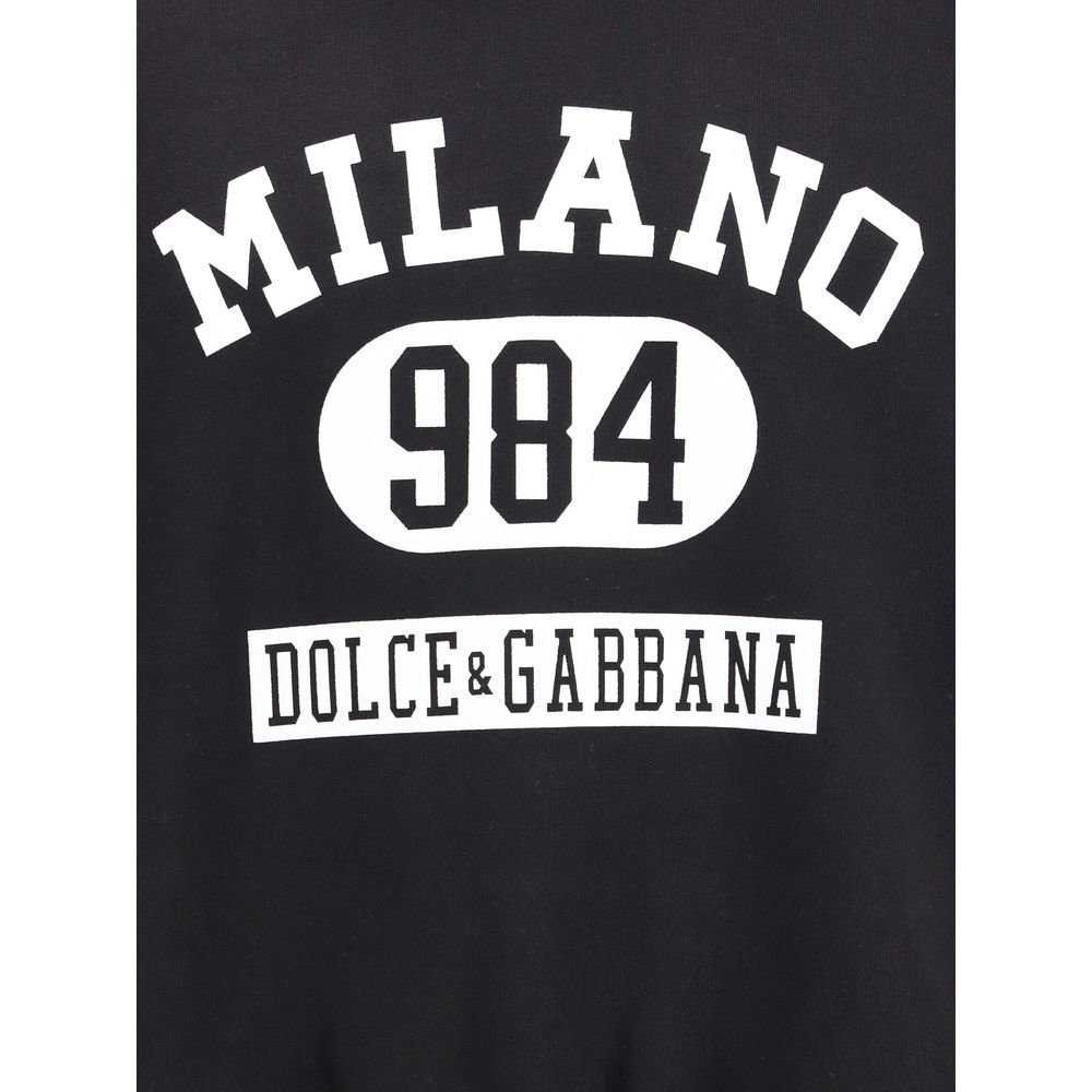 Schwarzes Baumwoll-Sweatshirt von Dolce &amp; Gabbana