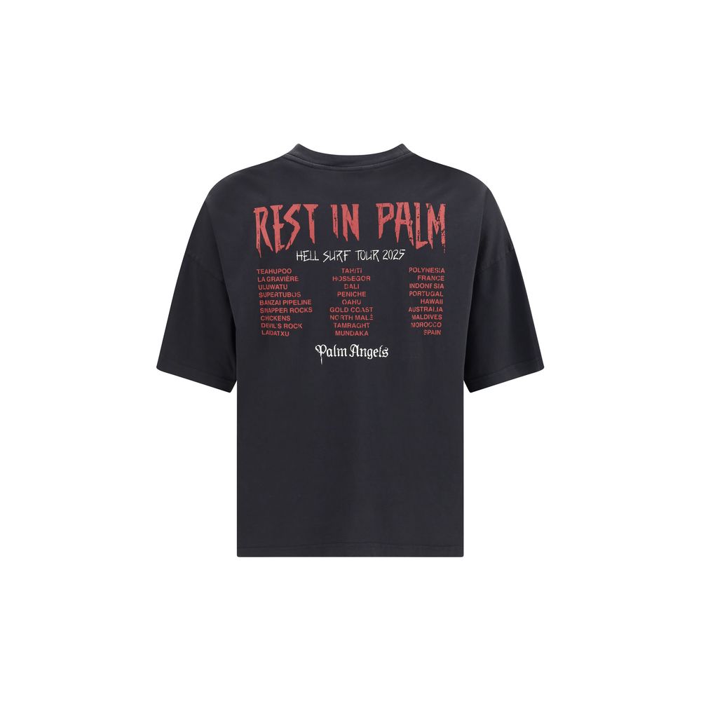 Palm Angels – T-Shirt aus Baumwolle mit „Rest in Palm“-Print