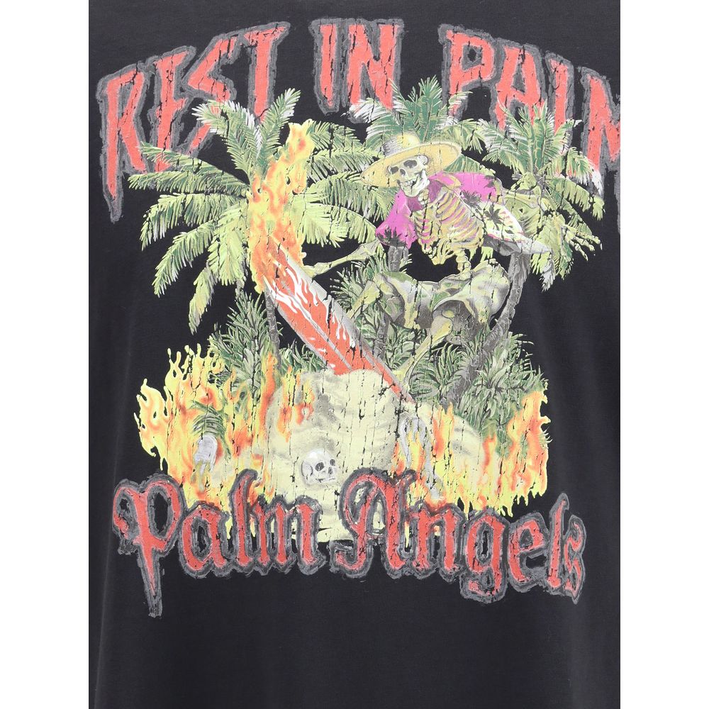 Palm Angels – T-Shirt aus Baumwolle mit „Rest in Palm“-Print