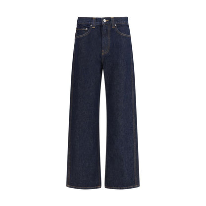Khaite Blue Cotton Relaxed Fit Jeans
