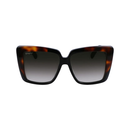 Ferragamo – Schwarze Acetat-Sonnenbrille