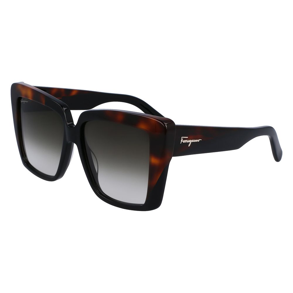 Ferragamo – Schwarze Acetat-Sonnenbrille