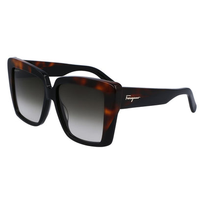 Ferragamo – Schwarze Acetat-Sonnenbrille