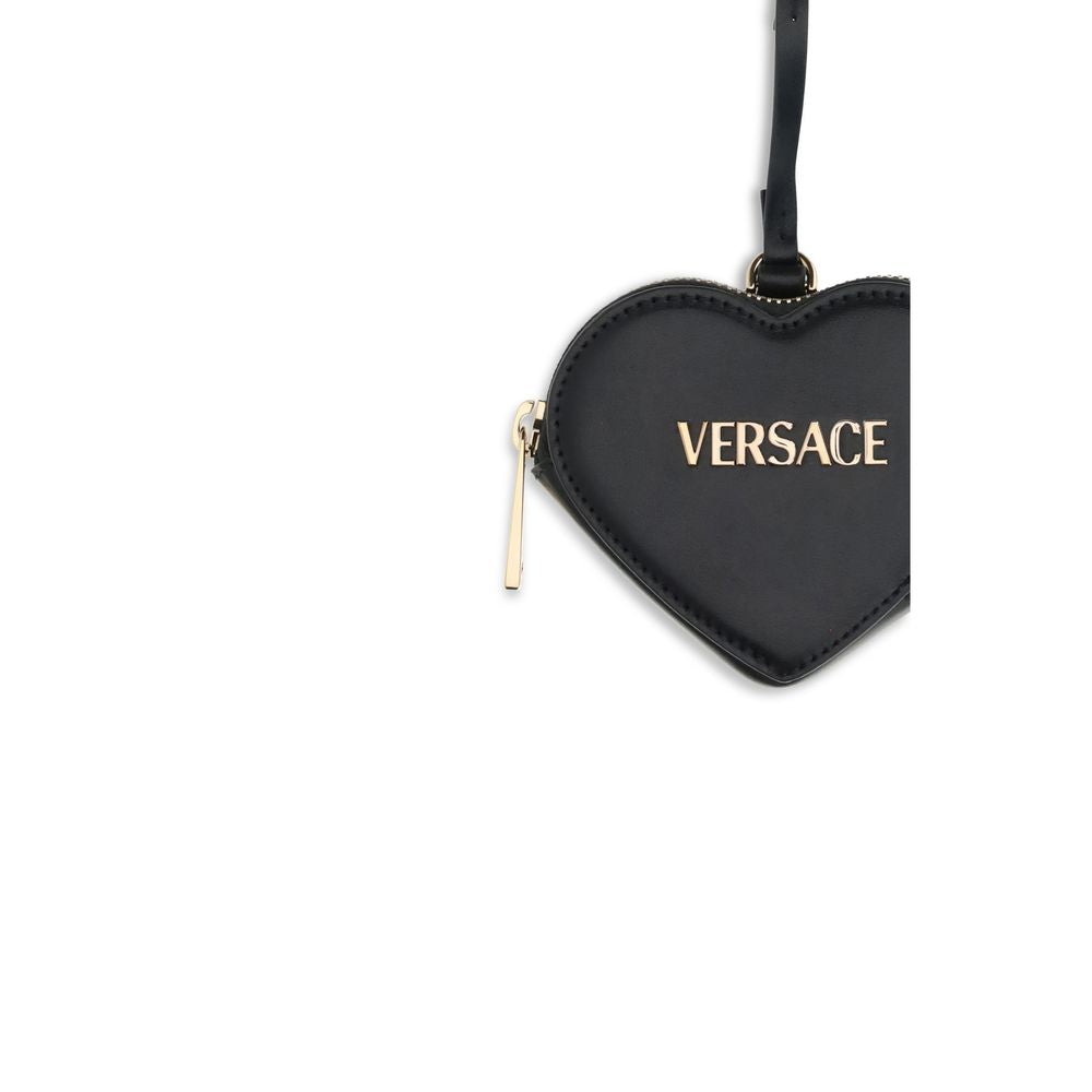 Versace Schwarzes Lederportemonnaie