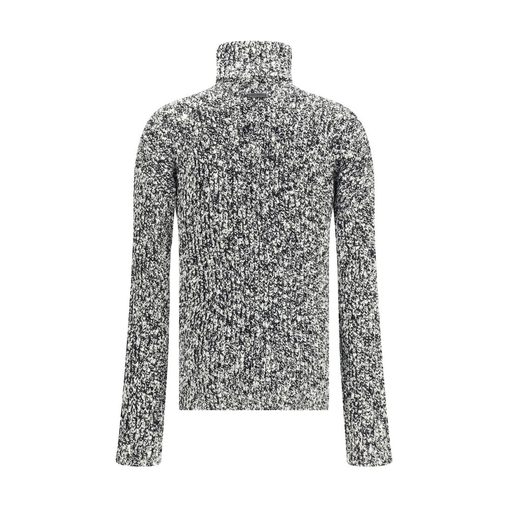 Dolce &amp; Gabbana Weißer Rollkragenpullover aus Fleecewolle