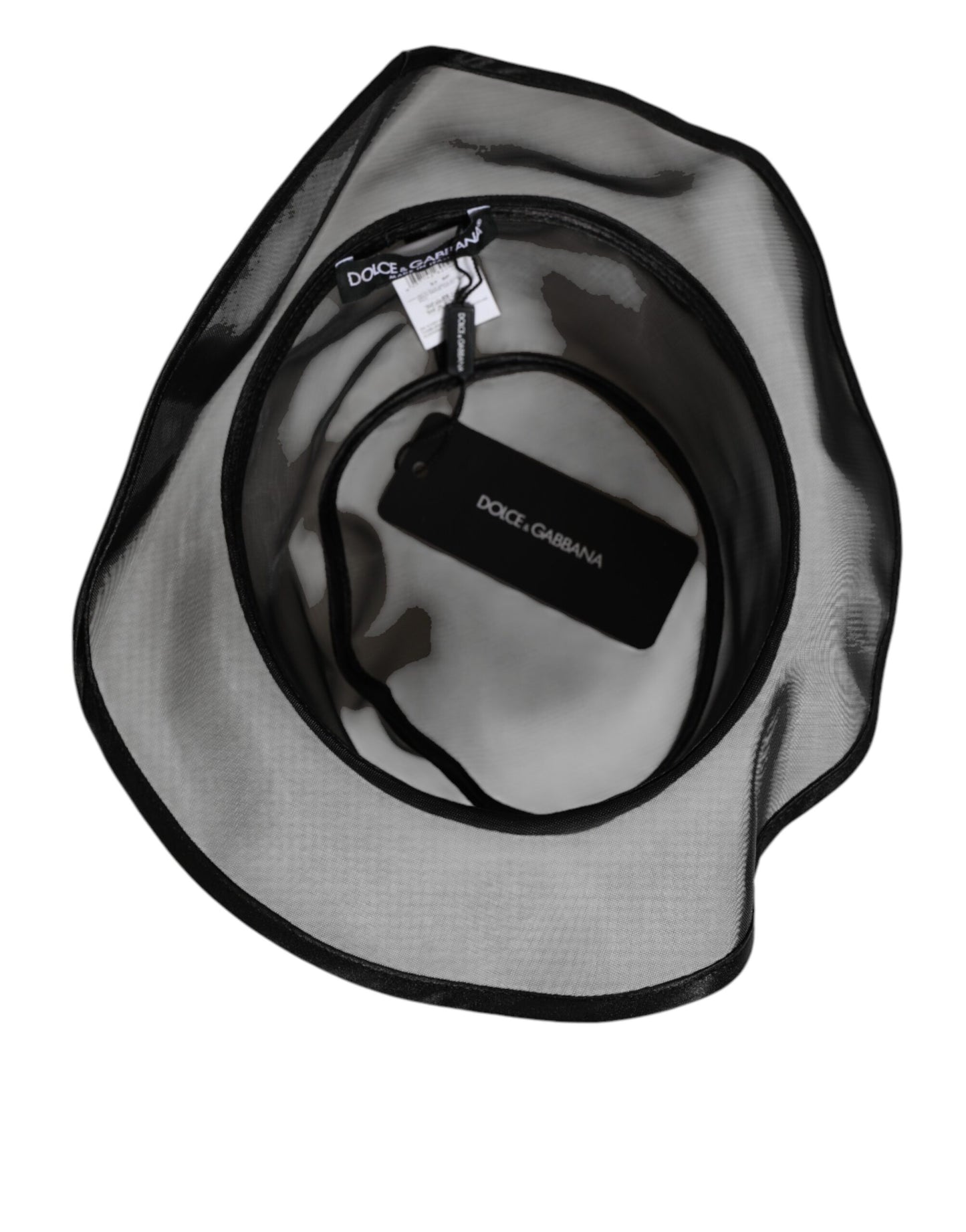 Dolce &amp; Gabbana Fischerhut aus schwarzem Seidennetz für Herren
