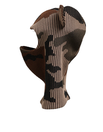 Dolce &amp; Gabbana Mehrfarbige Camouflage Sturmhaube Maske Herren Mütze Einheitsgröße