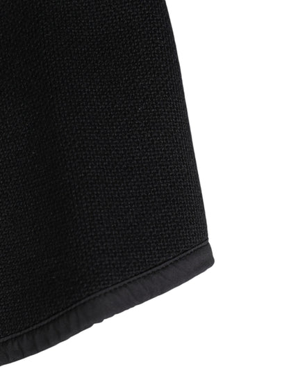 Dolce &amp; Gabbana – Schwarze Stola aus Spitze, gestrickt, DG-Logo, Herren, Einheitsgröße