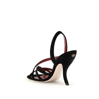 Valentino Garavani Sandalen mit Stilettoabsatz aus schwarzem Samt