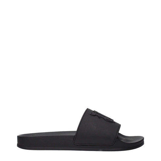 Palm Angels Schwarze Baumwoll-Slipper