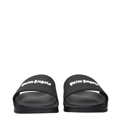 Palm Angels Schwarze Baumwoll-Slipper