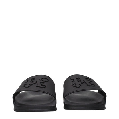 Palm Angels Schwarze Baumwoll-Slipper