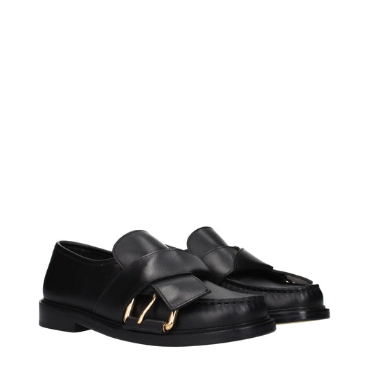 Moschino – Slipper aus schwarzem Leder