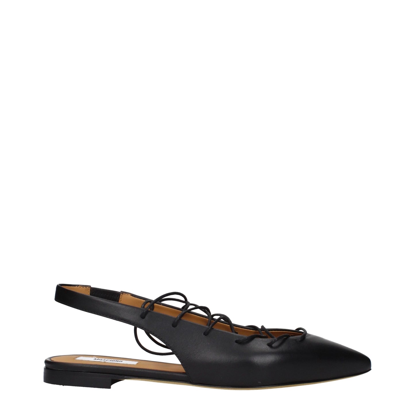 Moschino – Schwarze Leder-Ballerinas