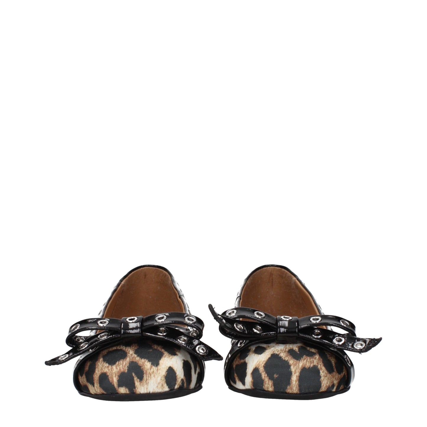 Ganni – Ballerinas aus braunem Stoff