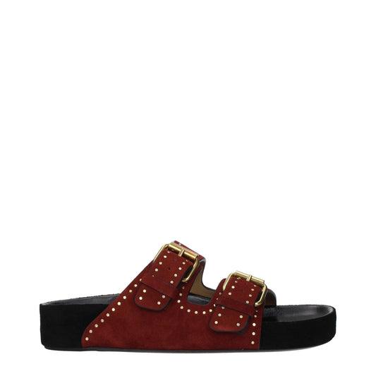 Isabel Marant Rote Leder-Slipper-Sandalen