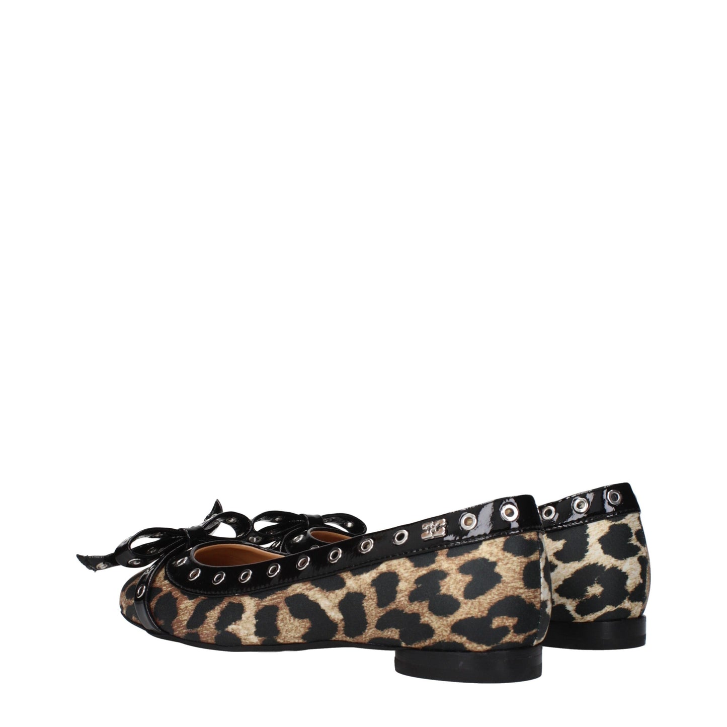 Ganni – Ballerinas aus braunem Stoff