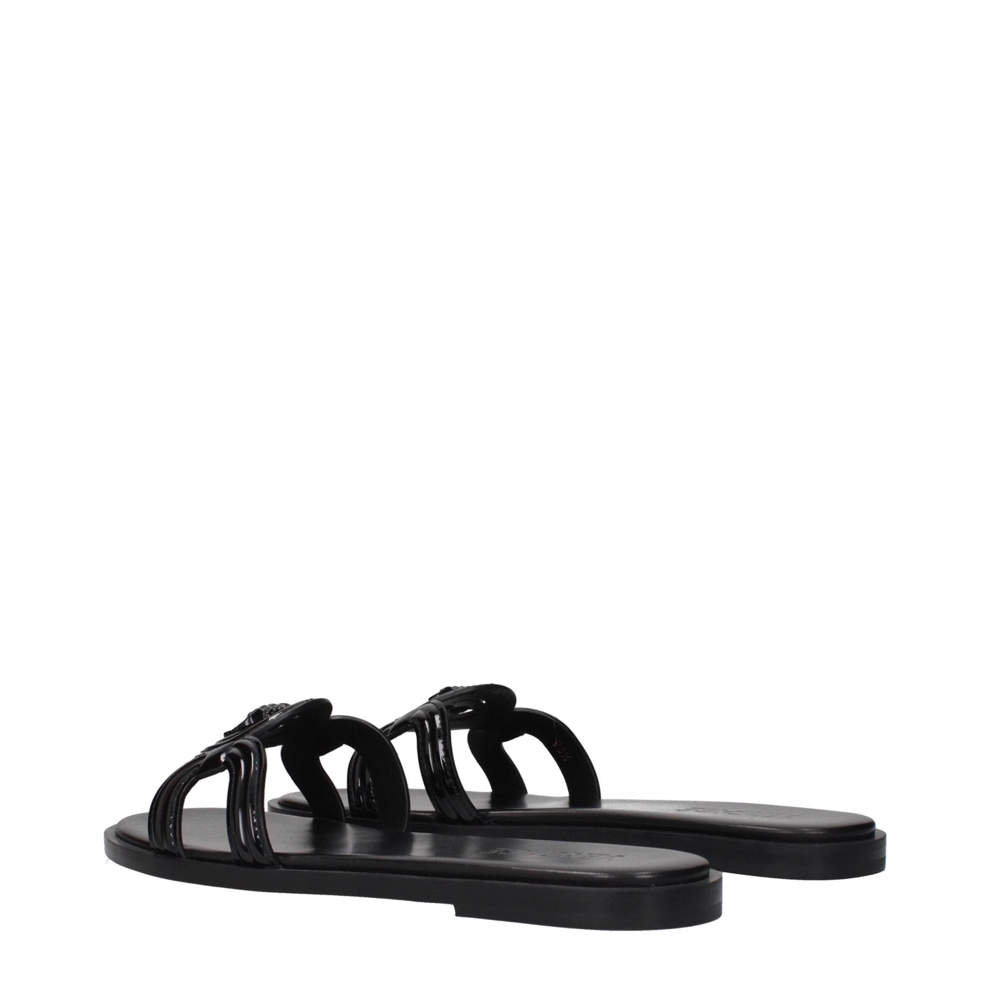 Versace – Schwarze Leder-Slipper-Sandalen