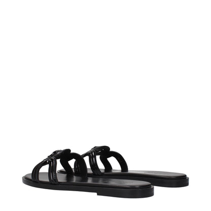 Versace – Schwarze Leder-Slipper-Sandalen