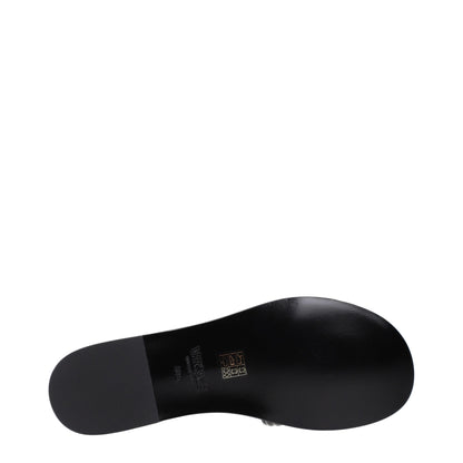 Versace – Schwarze Leder-Slipper-Sandalen