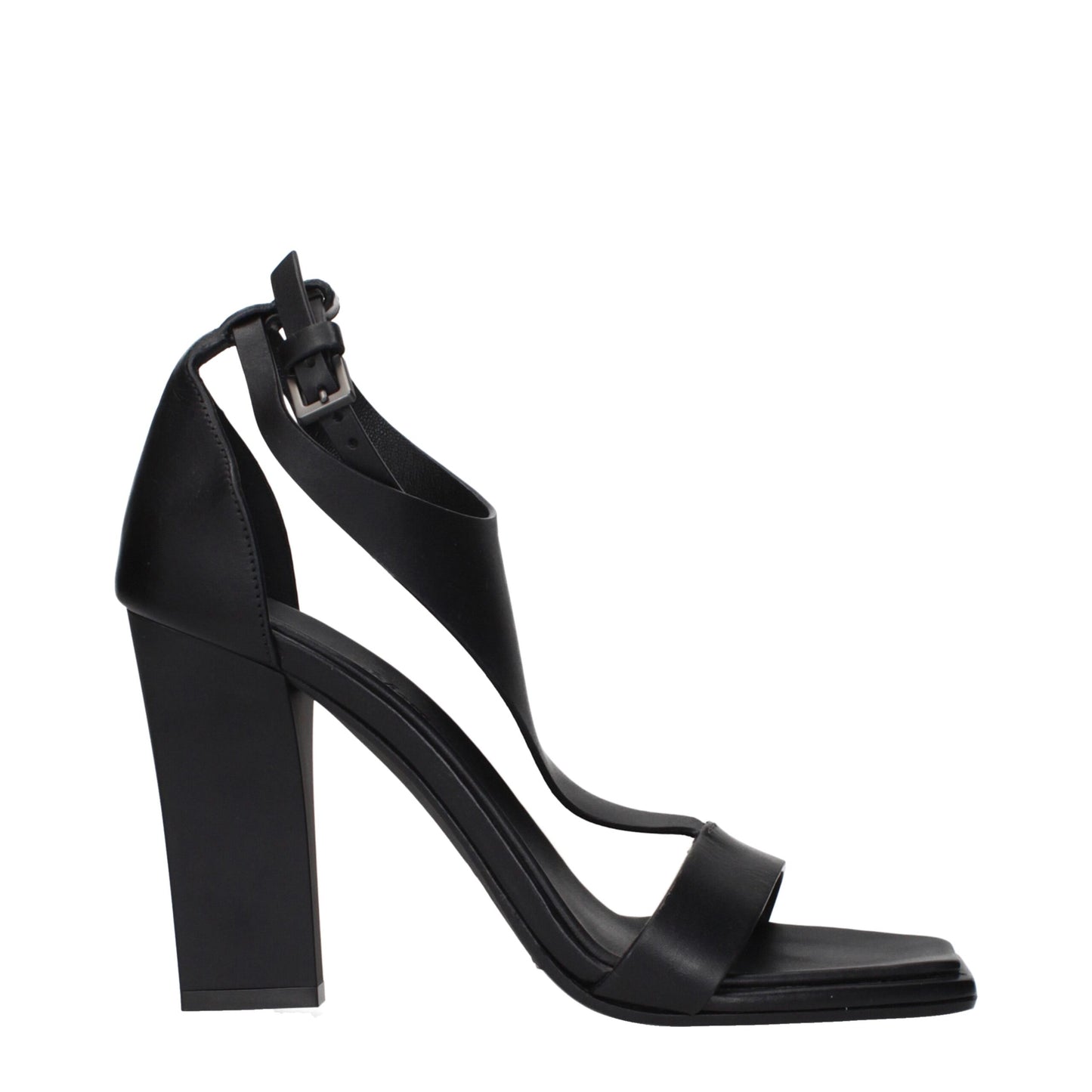 Max Mara Schwarze Leder-Stiletto-Sandalen