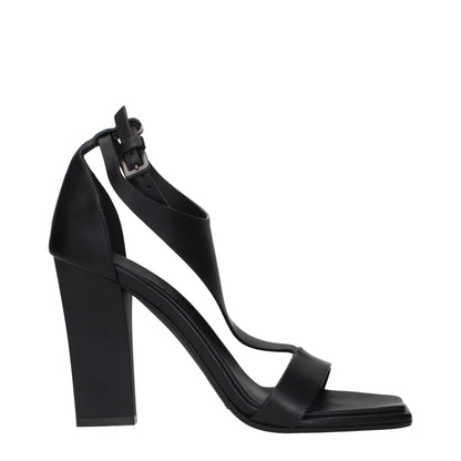Max Mara Schwarze Leder-Stiletto-Sandalen