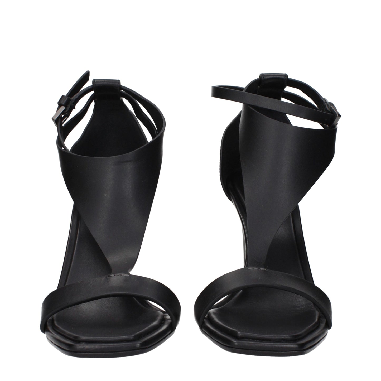 Max Mara Schwarze Leder-Stiletto-Sandalen