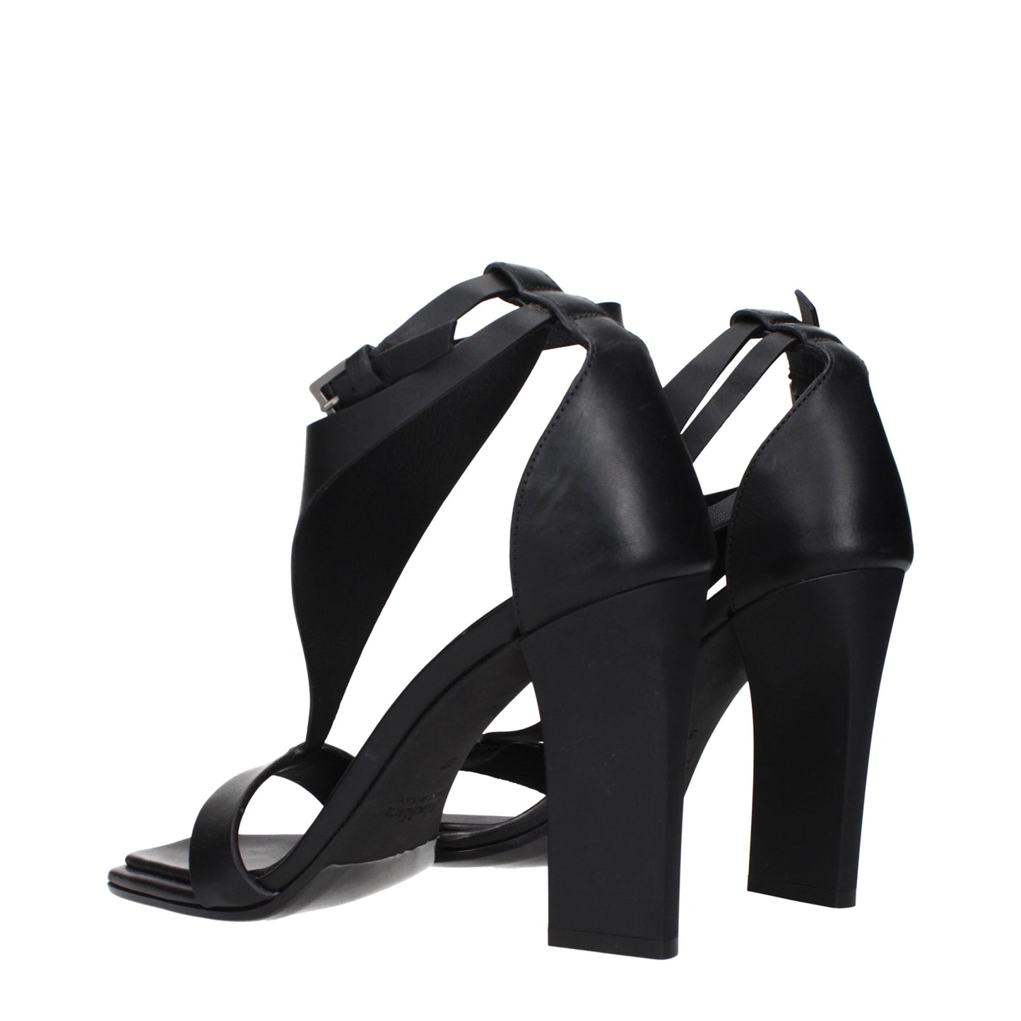 Max Mara Schwarze Leder-Stiletto-Sandalen