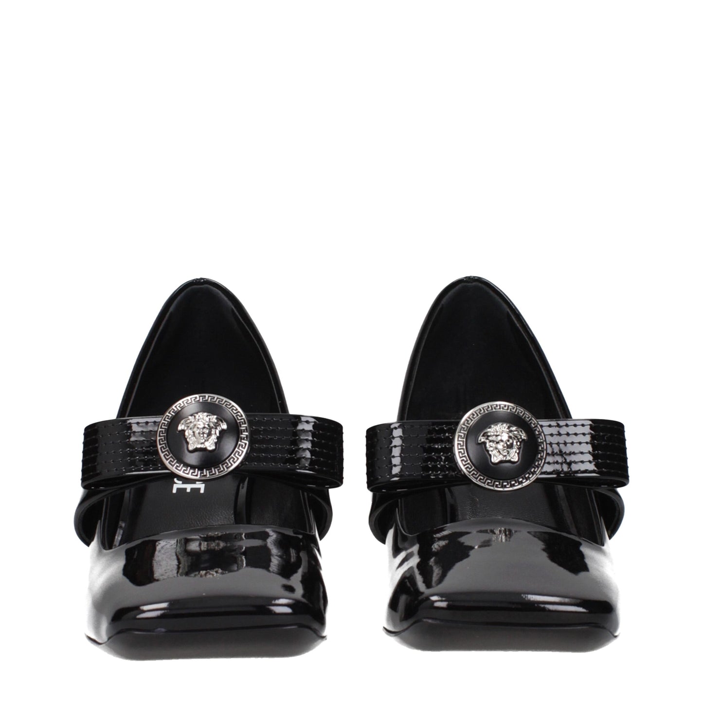 Versace – Schwarze Pumps aus Leder mit mittlerem Absatz
