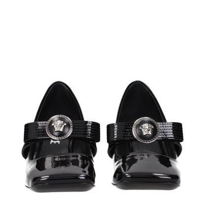 Versace – Schwarze Pumps aus Leder mit mittlerem Absatz