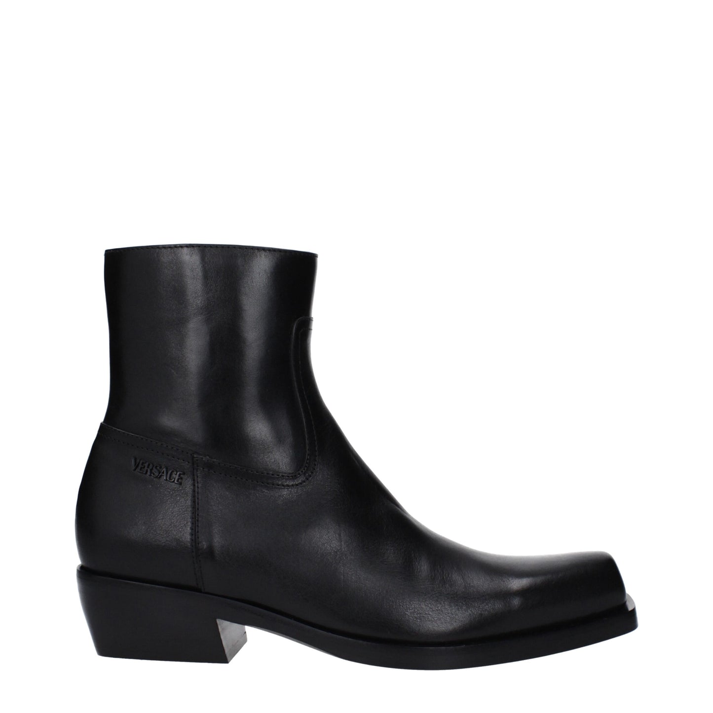 Versace – Schwarze Lederstiefeletten