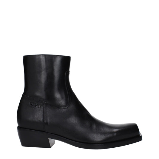 Versace – Schwarze Lederstiefeletten