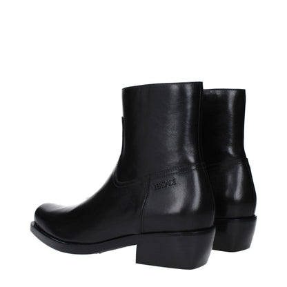 Versace – Schwarze Lederstiefeletten