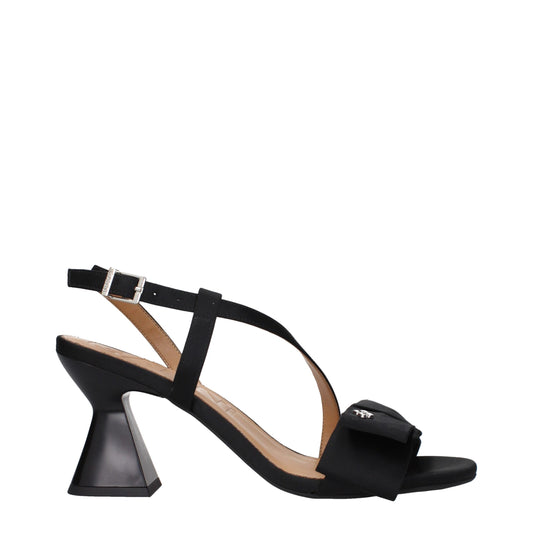 Ganni Schwarze Stoff-Stiletto-Sandalen