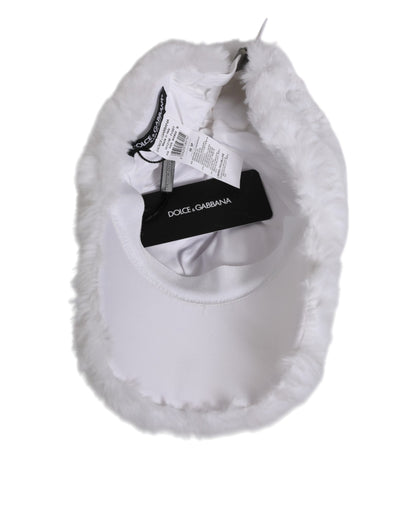 Dolce &amp; Gabbana Weiße Modacryl-Rapper-Männer-Baseballmütze