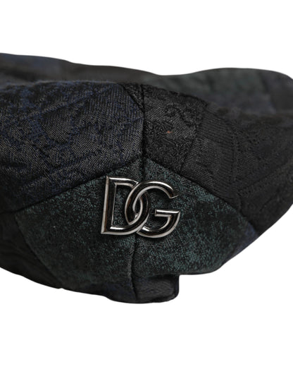 Dolce &amp; Gabbana Schwarzer Polyester-Newsboy-Hut für Herren