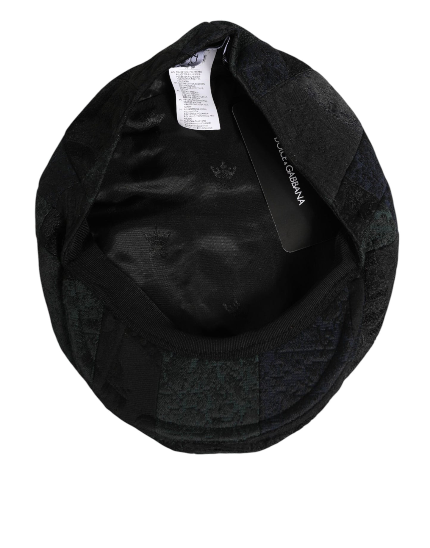 Dolce &amp; Gabbana Schwarzer Polyester-Newsboy-Hut für Herren